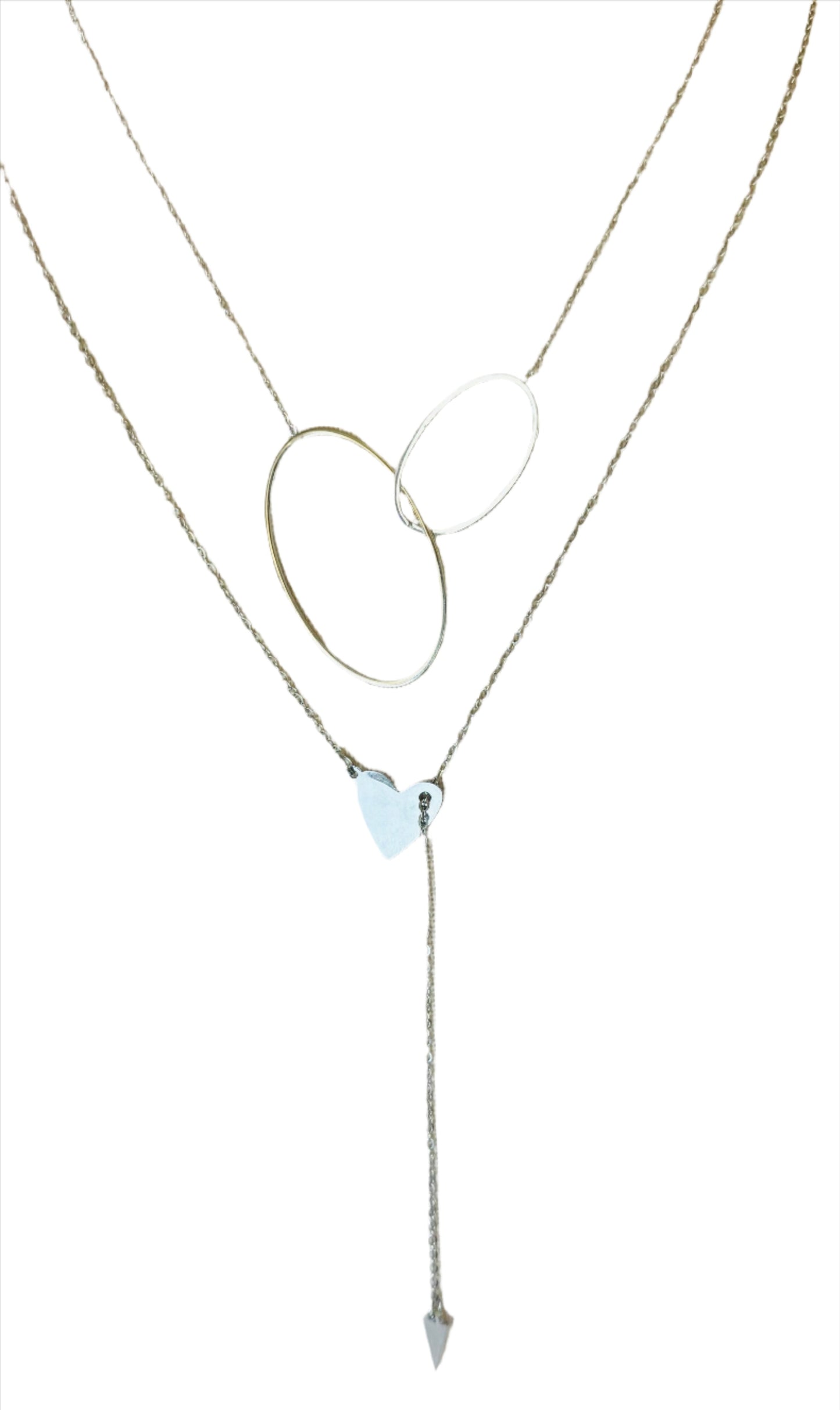 Intertwined Double Oval Gold Chain Necklace