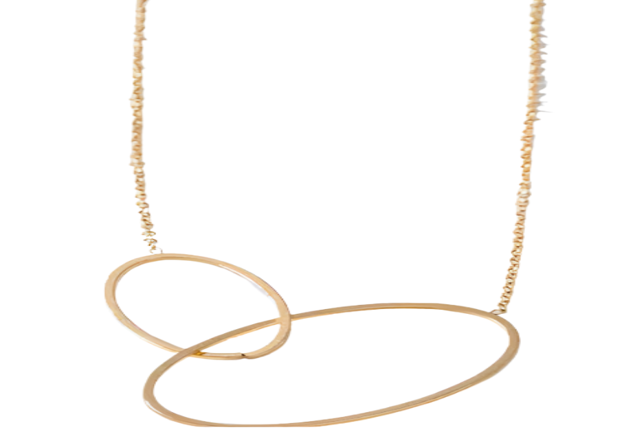 Intertwined Double Oval Gold Chain Necklace