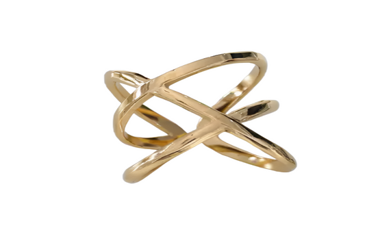 Triple Cross Line Ring