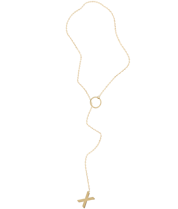 XO Lariat Necklace - Gold